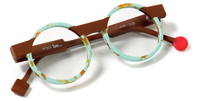 Sabine Be® Mini Be Cartoon SB Mini Be Cartoon 637 43 - Matt Marbled Turquoise / Matte Solid Brown Eyeglasses
