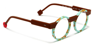 Sabine Be® Mini Be Cartoon SB Mini Be Cartoon 637 43 - Matt Marbled Turquoise / Matte Solid Brown Eyeglasses