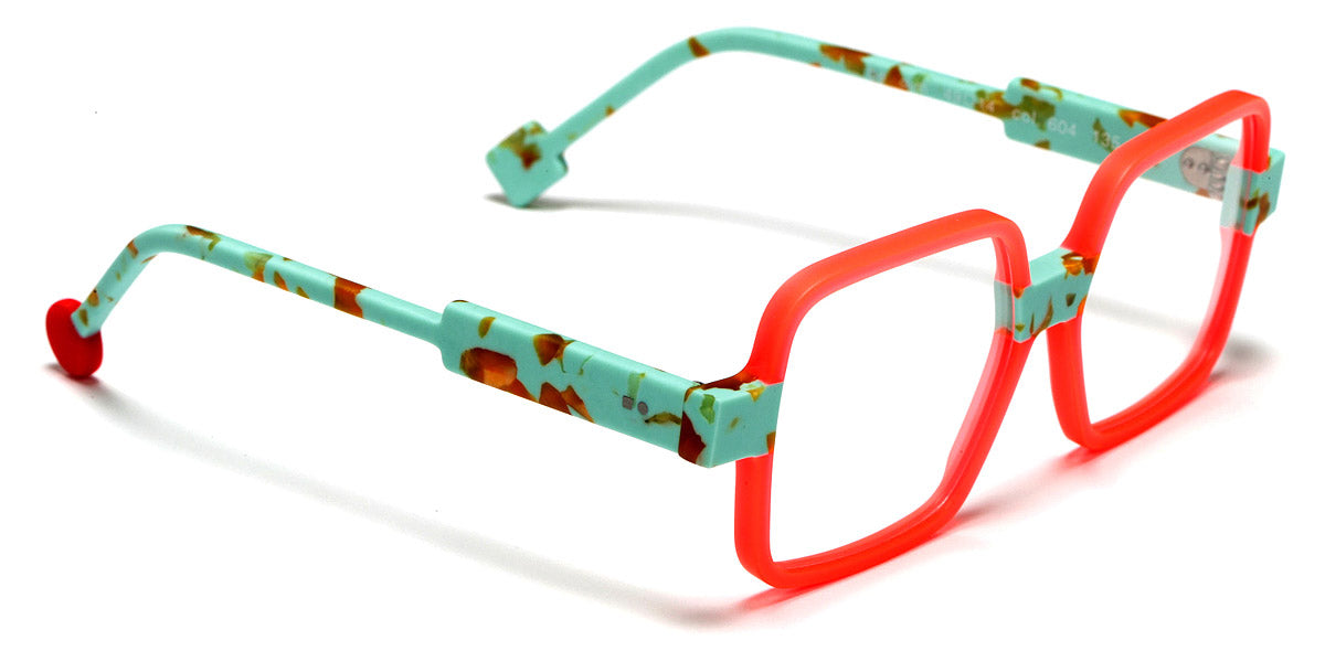 Sabine Be® Mini Be Clush SB Mini Be Clush 604 49 - Shiny Miami Neon Orange / Matte Marbled Turquoise Eyeglasses