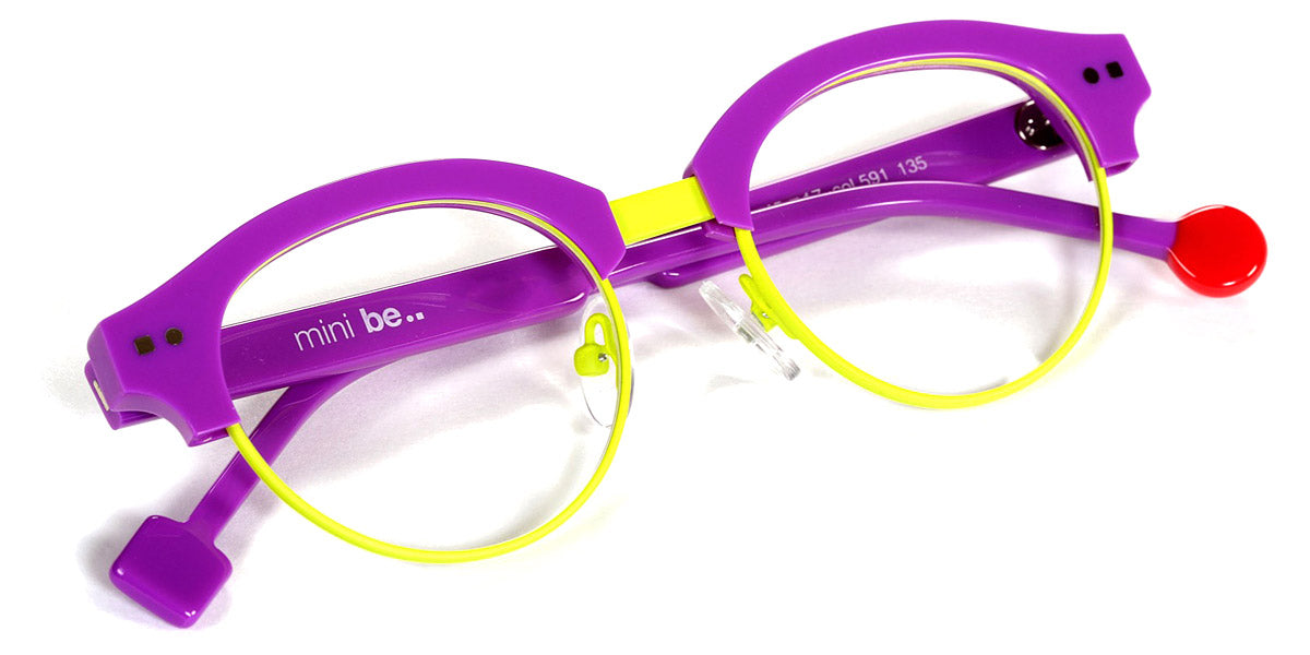 Sabine Be® Mini Be Master Pantos SB Mini Be Master Pantos 591 45 - Shiny Purple / Neon Yellow Satin Eyeglasses