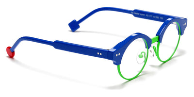 Sabine Be® Mini Be Master Round SB Mini Be Master Round 585 42 - Shiny Majorelle Blue / Satin Neon Green Eyeglasses