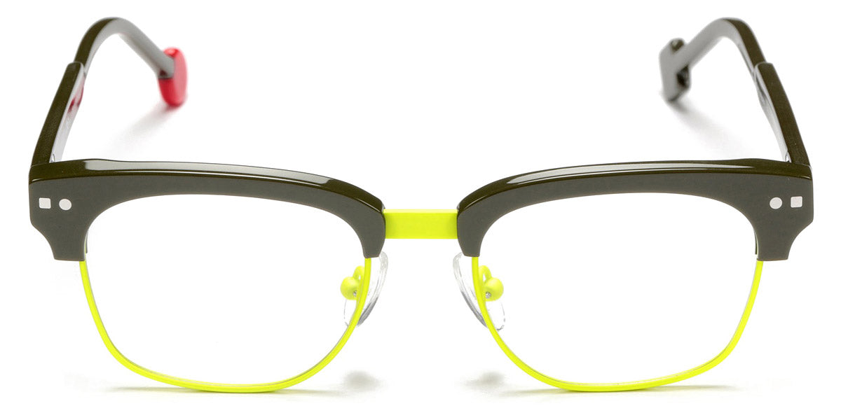 Sabine Be® Mini Be Master Square SB Mini Be Master Square 588 45 - Shiny Khaki / Neon Yellow Satin Eyeglasses