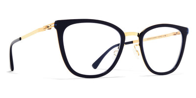 Mykita® JADA MYK JADA A76 Glossy Gold/Milky Indigo 44 - A76 Glossy Gold/Milky Indigo Eyeglasses
