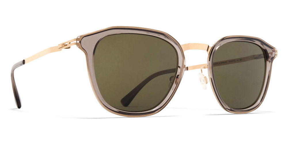 Mykita® PAVI MYK PAVI A83-Champagne Gold/Clear Ash/Raw Green Solid 46 - A83-Champagne Gold/Clear Ash/Raw Green Solid Sunglasses
