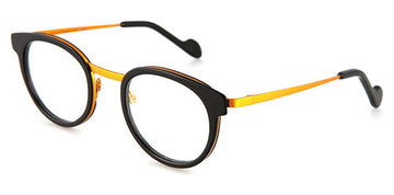 NaoNed® Ar Gerveur NAO Ar Gerveur 23a 48 - Black/Golden Yellow Eyeglasses