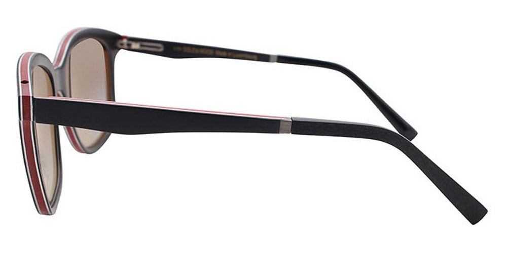 Gold & Wood® NORMA G&W NORMA 01 57 - 01 - Ebony Tanganika/Cherry Red Bolivar Eyeglasses