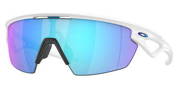 Oakley® OO9403 Sphaera OO9403 940302 36 - Matte White / Prizm Sapphire Polarized Mirrored Sunglasses