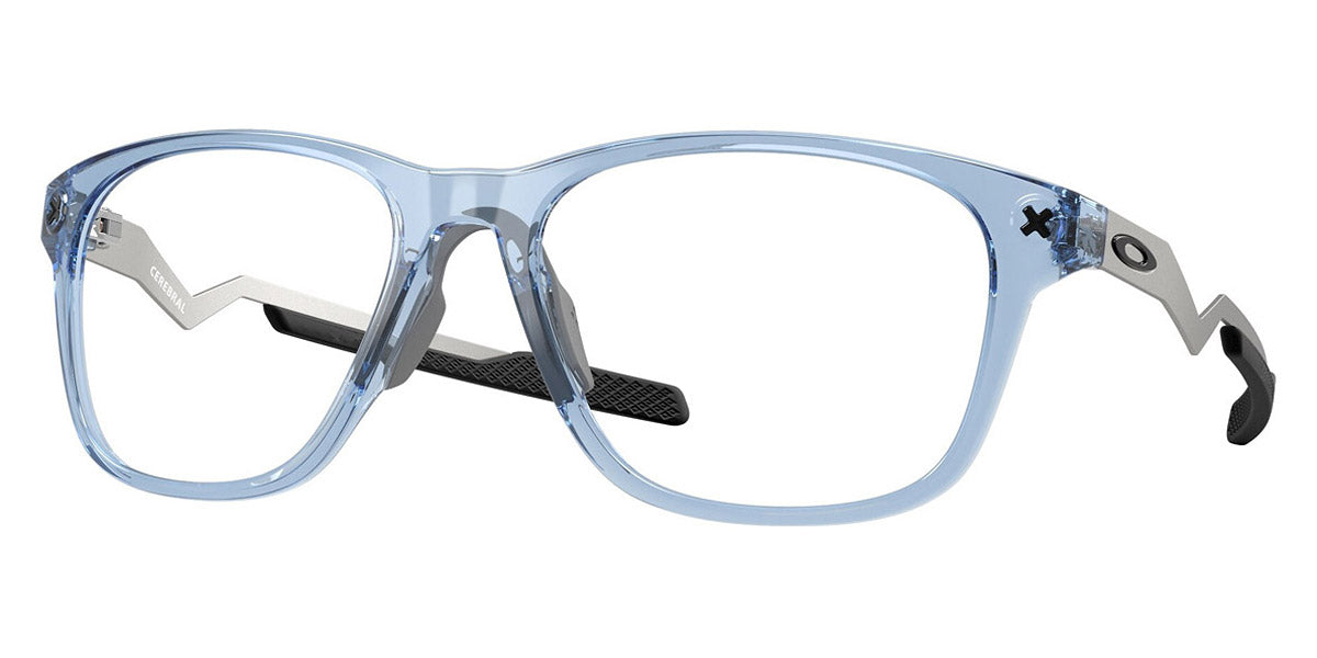 Oakley® OX8187 Cerebral OX8187 818704 57 - Transparent Blue/Polished Chrome Eyeglasses