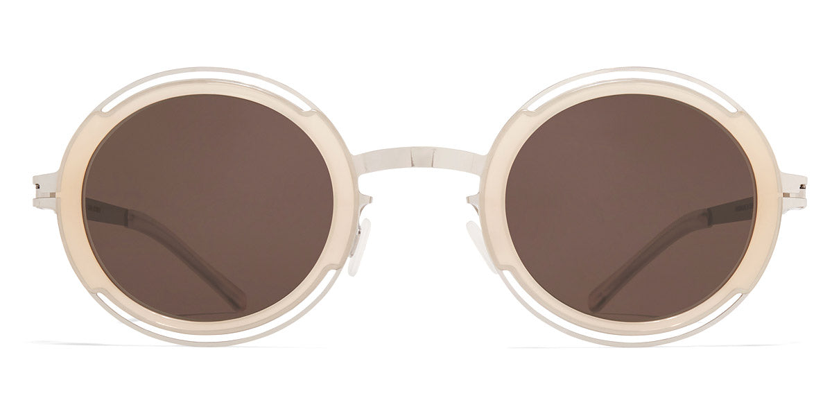 Mykita® PEARL MYK PEARL A89-Shiny Silver/Blonde / Brown Solid 46 - A89-Shiny Silver/Blonde / Brown Solid Sunglasses