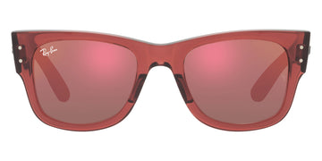 Ray-Ban® Mega Wayfarer RB0840S RB0840S 66372K 51 - Transparent Pink with Brown Mirrored Dark Red lenses Sunglasses