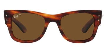 Ray-Ban® Mega Wayfarer RB0840S RB0840S 954/57 51 - Striped Havana with Brown Polarized lenses Sunglasses