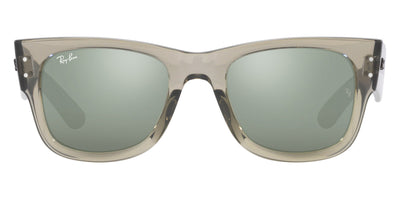 Ray-Ban® MEGA WAYFARER 0RB0840SF RB0840SF 66355C 52 - Transparent Green with Gray Mirrored lenses Sunglasses