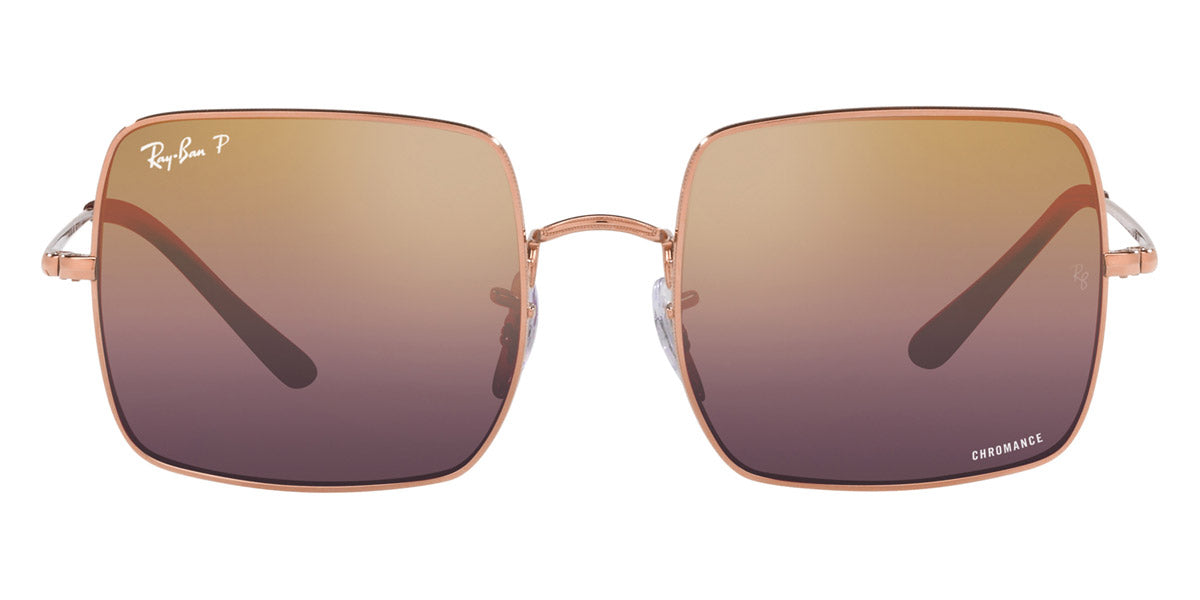 Ray-Ban® Square RB1971 RB1971 9202G9 54 - Rose Gold with Red Mirrored Polarized lenses Sunglasses