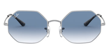 Ray-Ban® Octagon RB1972 RB1972 91493F 54 - Silver with Clear Gradient Blue lenses Sunglasses