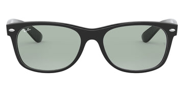 Ray-Ban® New Wayfarer Low Bridge Fit RB2132F RB2132F 601/52 55 - Black with Green lenses Sunglasses