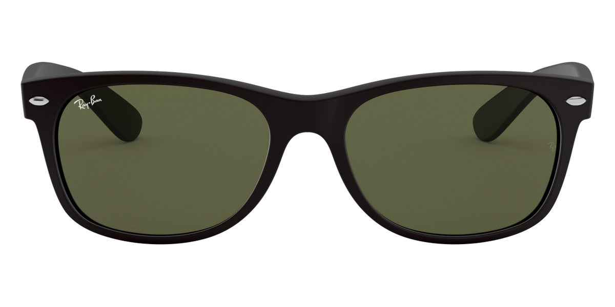 Ray-Ban® New Wayfarer Low Bridge Fit RB2132F RB2132F 622 55 - Rubber Black with G-15 Green lenses Sunglasses