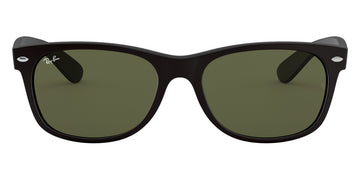 Ray-Ban® New Wayfarer Low Bridge Fit RB2132F RB2132F 622 55 - Rubber Black with G-15 Green lenses Sunglasses