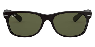 Ray-Ban® New Wayfarer Low Bridge Fit RB2132F RB2132F 622 55 - Rubber Black with G-15 Green lenses Sunglasses