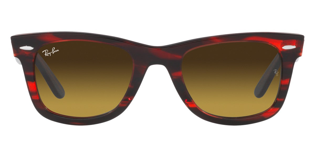 Ray-Ban® Wayfarer RB2140F RB2140F 136285 52 - Striped Red with Gradient Brown lenses Sunglasses