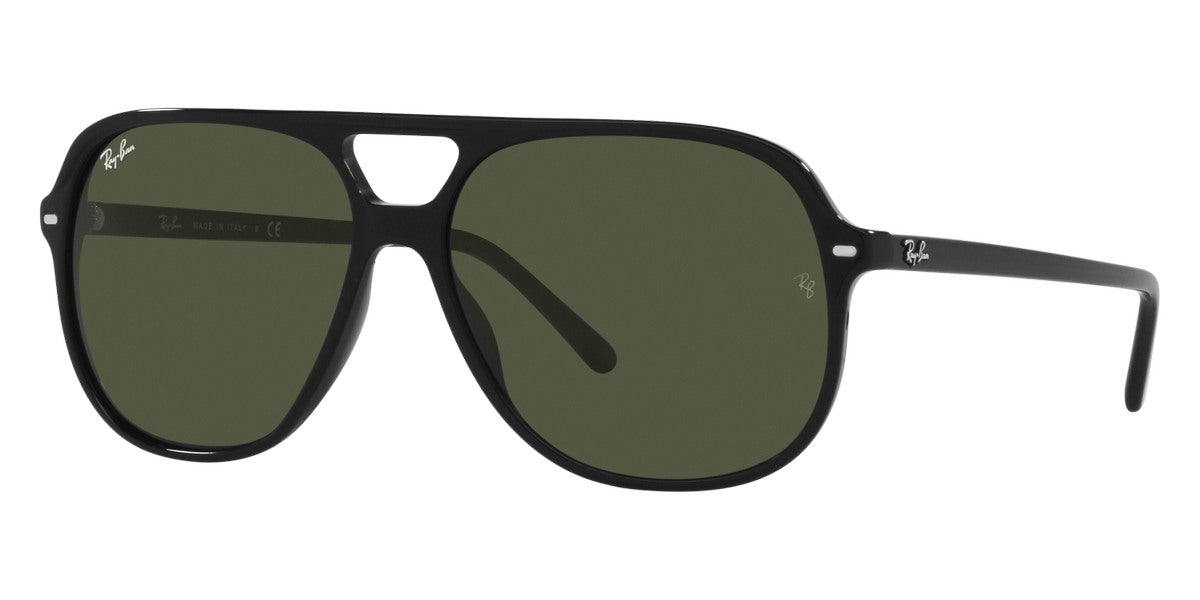 Ray-Ban® Bill RB2198 RB2198 901/31 60 - Black with Green lenses Sunglasses