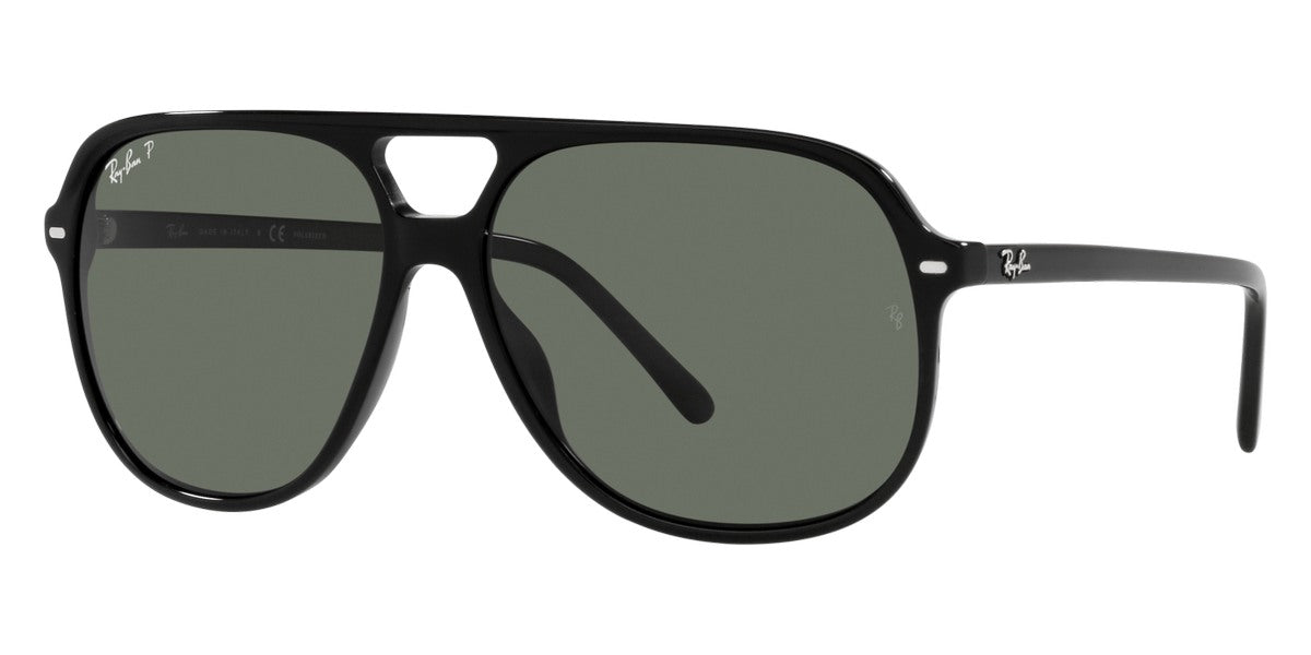 Ray-Ban® Bill RB2198 RB2198 901/58 60 - Black with Polarized Green lenses Sunglasses