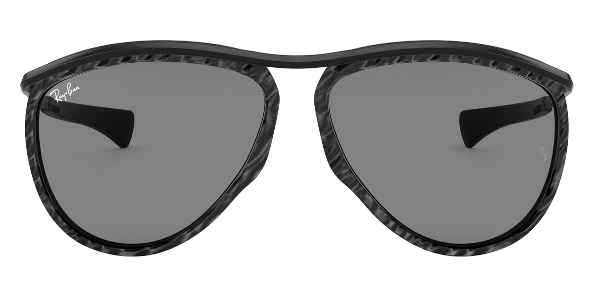 Ray-Ban® Olympian Aviator RB2219 RB2219 1305B1 59 - Wrinkled Black On Black with Dark Gray lenses Sunglasses