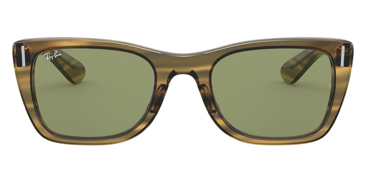 Ray-Ban® Caribbean RB2248 RB2248 13134E 52 - Striped Yellow with Bottle Green lenses Sunglasses