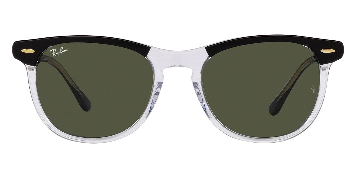 Ray-Ban® EagleEye RB2398 RB2398 129431 53 - Black on Transparent with Green lenses Sunglasses