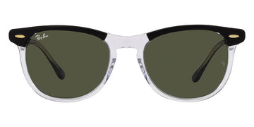 Ray-Ban® EagleEye RB2398 RB2398 129431 53 - Black on Transparent with Green lenses Sunglasses