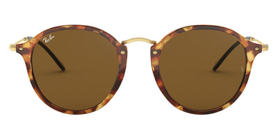 Ray-Ban® Round RB2447 RB2447 1160 49 - Spotted Brown Havana with B-15 Brown lenses Sunglasses