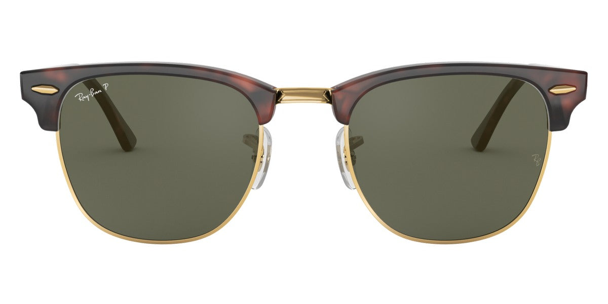 Ray-Ban® Clubmaster Low Bridge Fit RB3016F RB3016F W0366 55 - Mock Tortoise On Arista with G-15 Green lenses Sunglasses