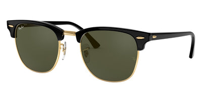 Ray-Ban® Clubmaster Low Bridge Fit RB3016F RB3016F 901/58 55 - Black with G-15 Green Polarized lenses Sunglasses