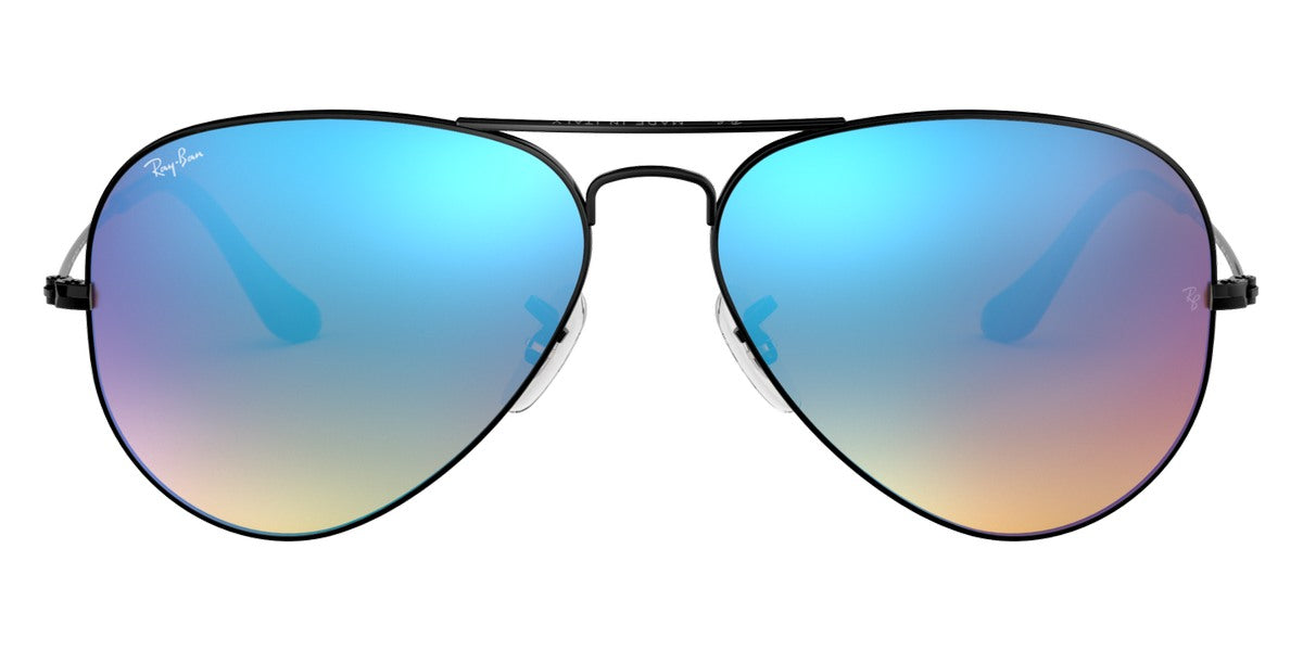 Ray-Ban® Aviator RB3025 58 RB3025 002/4O 58 - Black with Brown Gradient Mirrored Blue lenses Sunglasses