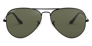 Ray-Ban® Aviator RB3025 58 RB3025 002/58 58 - Black with G-15 Green Polarized lenses Sunglasses