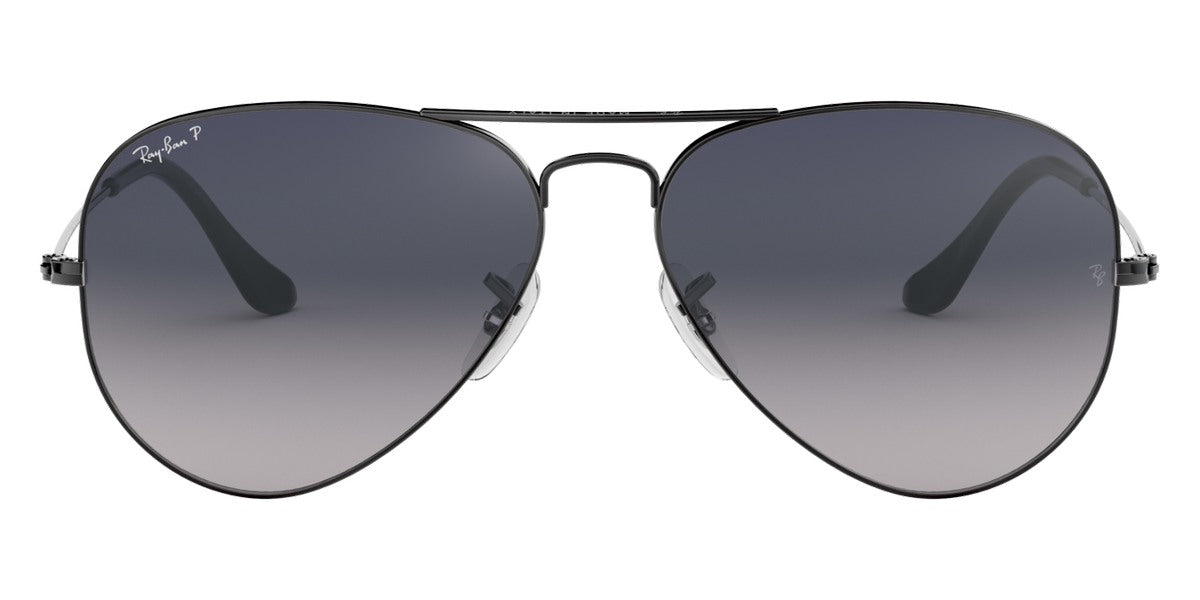 Ray-Ban® Aviator RB3025 62 RB3025 004/78 62 - Gunmetal with Blue Gradient Gray Polarized lenses Sunglasses