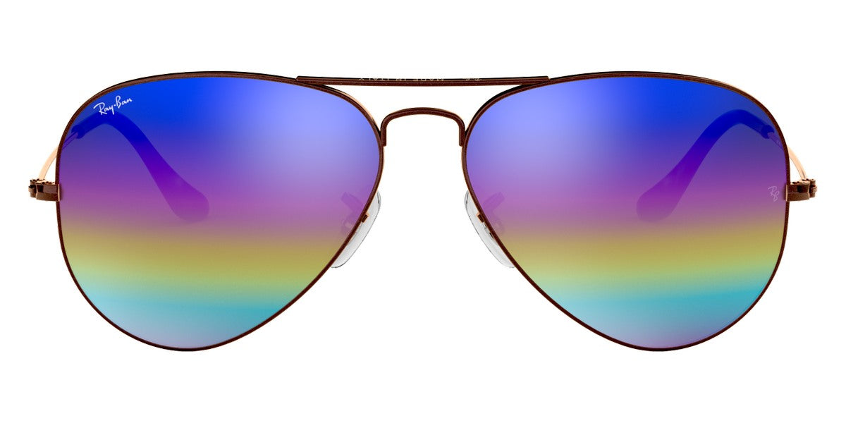 Ray-Ban® Aviator RB3025 58 RB3025 9019C2 58 - Metallic Dark Bronze with Light Gray Mirrored Rainbow lenses Sunglasses