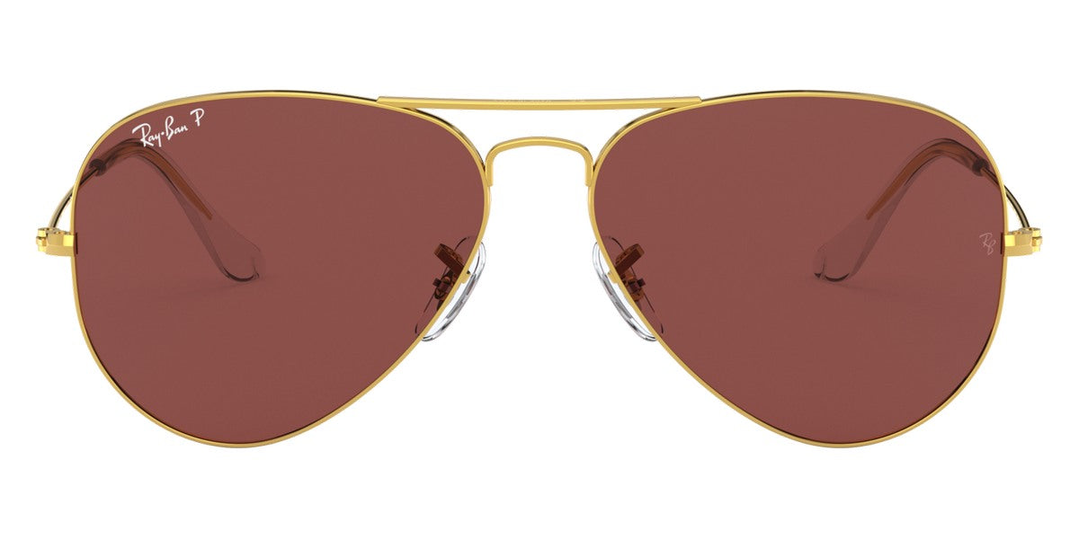 Ray-Ban® Aviator RB3025 62 RB3025 9196AF 62 - Legend Gold with Purple Polarized lenses Sunglasses