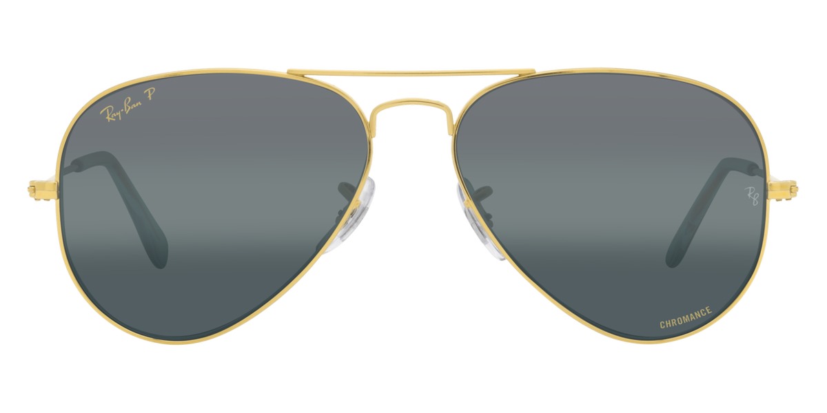 Ray-Ban® Aviator RB3025 62 RB3025 9196G6 62 - Legend Gold with Polarized Clear Gradient Dark Blue lenses Sunglasses