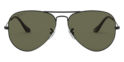 Ray-Ban® Aviator RB3025 58 RB3025 W3361 58 - Matte Black with G-15 Green Polarized lenses Sunglasses