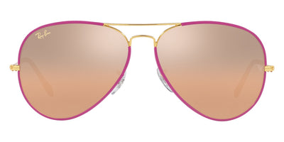 Ray-Ban® Aviator Full Color RB3025Jm RB3025JM 91963E 58 - Violet On Legend Gold with Pink Mirrored Gradient Gray lenses Sunglasses