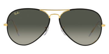 Ray-Ban® Aviator Full Color RB3025Jm RB3025JM 919671 62 - Black On Legend Gold with Gray Gradient lenses Sunglasses