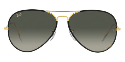 Ray-Ban® Aviator Full Color RB3025Jm RB3025JM 919671 62 - Black On Legend Gold with Gray Gradient lenses Sunglasses