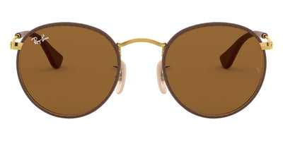 Ray-Ban® Round Craft RB3475Q RB3475Q 9041 50 - Leather Brown On Arista with B-15 Brown lenses Sunglasses