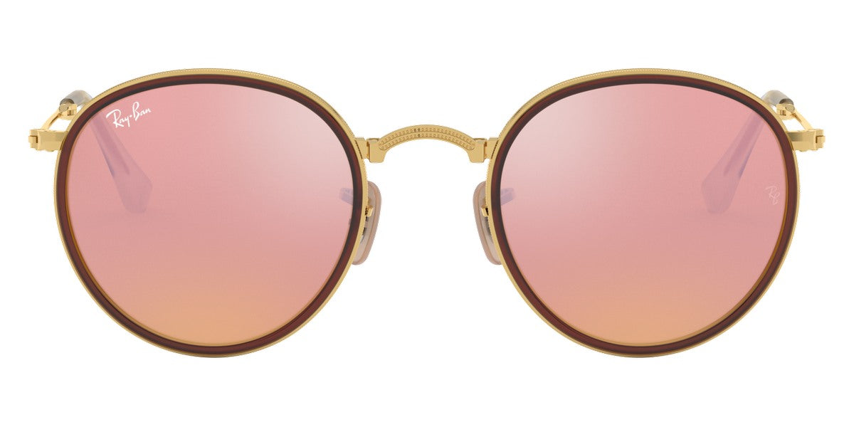 Ray-Ban® Round Folding I RB3517 RB3517 001/Z2 51 - Arista with Light Brown Mirrored Pink lenses Sunglasses