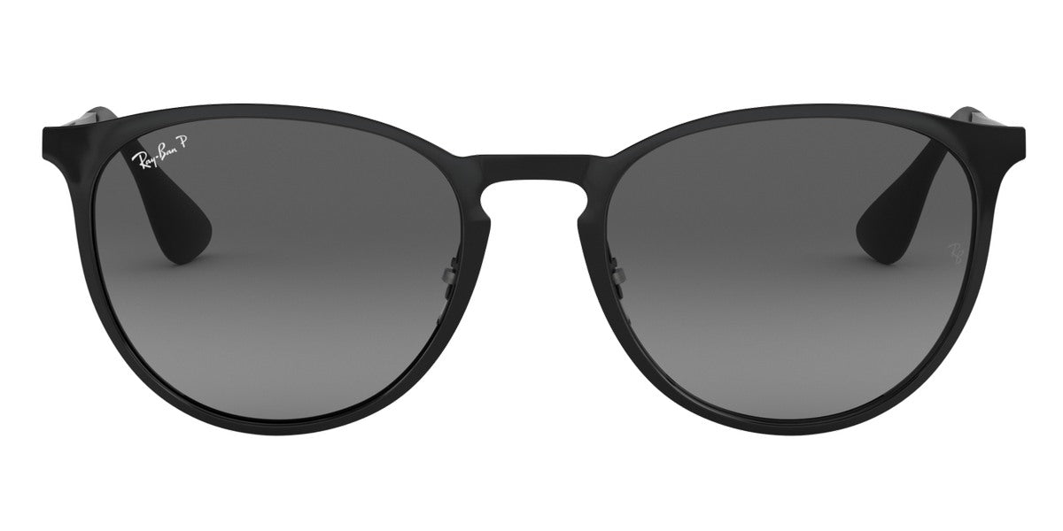 Ray-Ban® Erika Metal RB3539 RB3539 002/T3 54 - Black with Light Gray Gradient Gray Polarized lenses Sunglasses