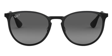 Ray-Ban® Erika Metal RB3539 RB3539 002/T3 54 - Black with Light Gray Gradient Gray Polarized lenses Sunglasses