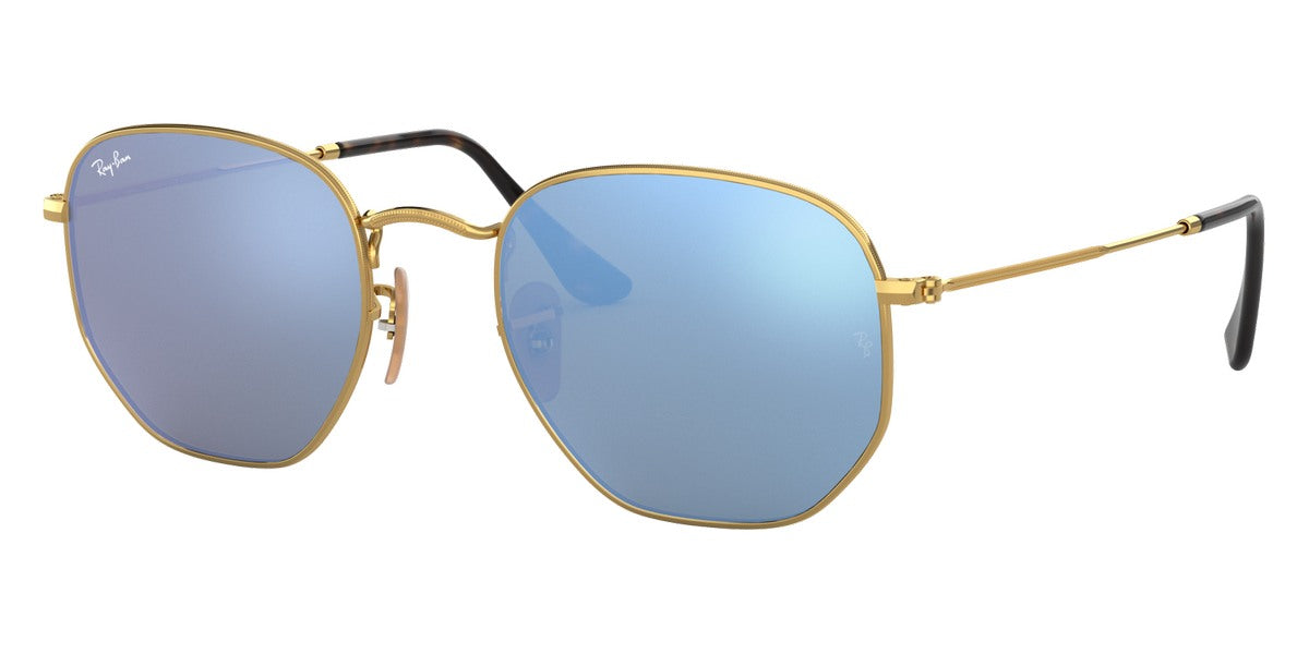 Ray-Ban® Hexagonal RB3548N RB3548N 001/R5 51 - Arista with Blue lenses Sunglasses