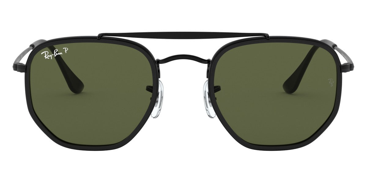 Ray-Ban® The Marshal Ii RB3648M RB3648M 002/58 52 - Black with G-15 Green Polarized lenses Sunglasses