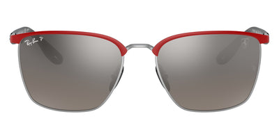 Ray-Ban® Scuderia Ferrari Collection RB3673M RB3673M F0455J 56 - Red Ferrari On Silver with Gray Mirrored Gray Gradient Polarized lenses Sunglasses