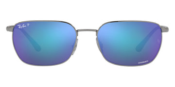 Ray-Ban® Chromance RB3684Ch RB3684CH 004/4L 58 - Gunmetal with Polarized Gray Mirrored Blue lenses Sunglasses